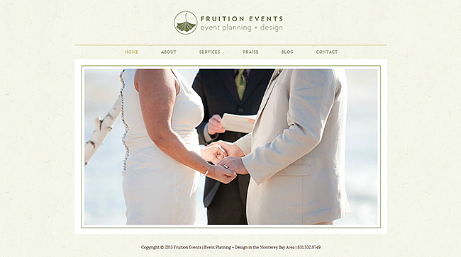 Fruition Events Web Design -- Home
