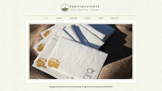 Fruition Events Website -- Home